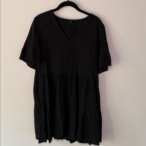 Chic Black Tiered Mini Dress